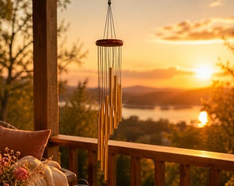 Dzwonki wietrzne Nordic Wind Chimes – aluminiowy dzwonek wietrzny do ogrodu, relaksująca dekoracja tarasu, skandynawski minimalistyczny prezent na ozdobę ogrodu