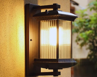 Outdoor Wall Lantern Light – Waterproof Metal Sconce, Warm Porch & Patio Lighting, Modern Exterior Wall Lamp, Elegant Home Decor