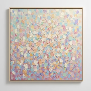 Large Abstract Canvas Art, Colorful Pastel Oil Painting, Textured Wall Decor, Hand Painted Artwork, Modern Home Decor, Multiple Frame Colors