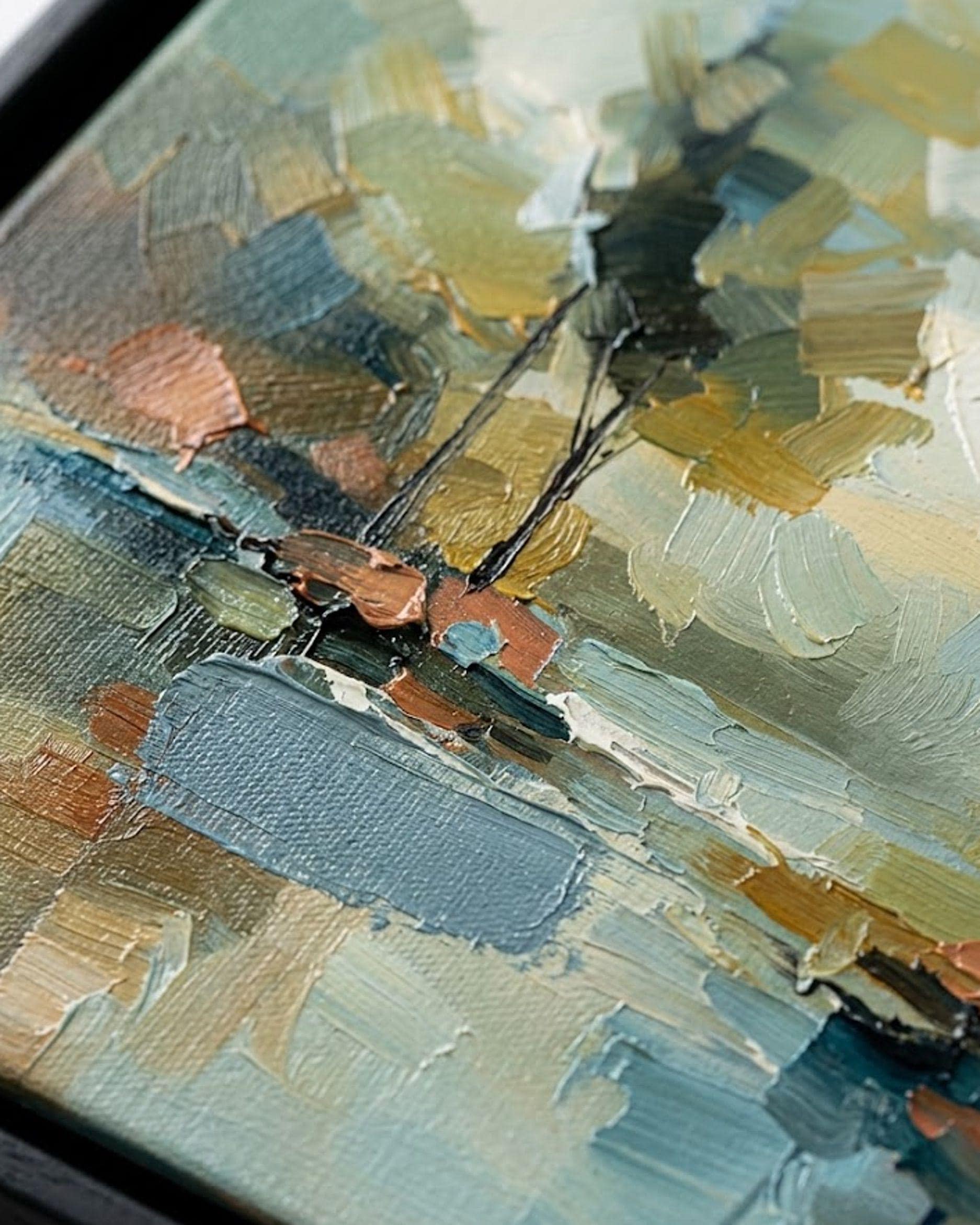 Large Abstract Landscape Oil Painting, Original Impasto Canvas Wall Art ...