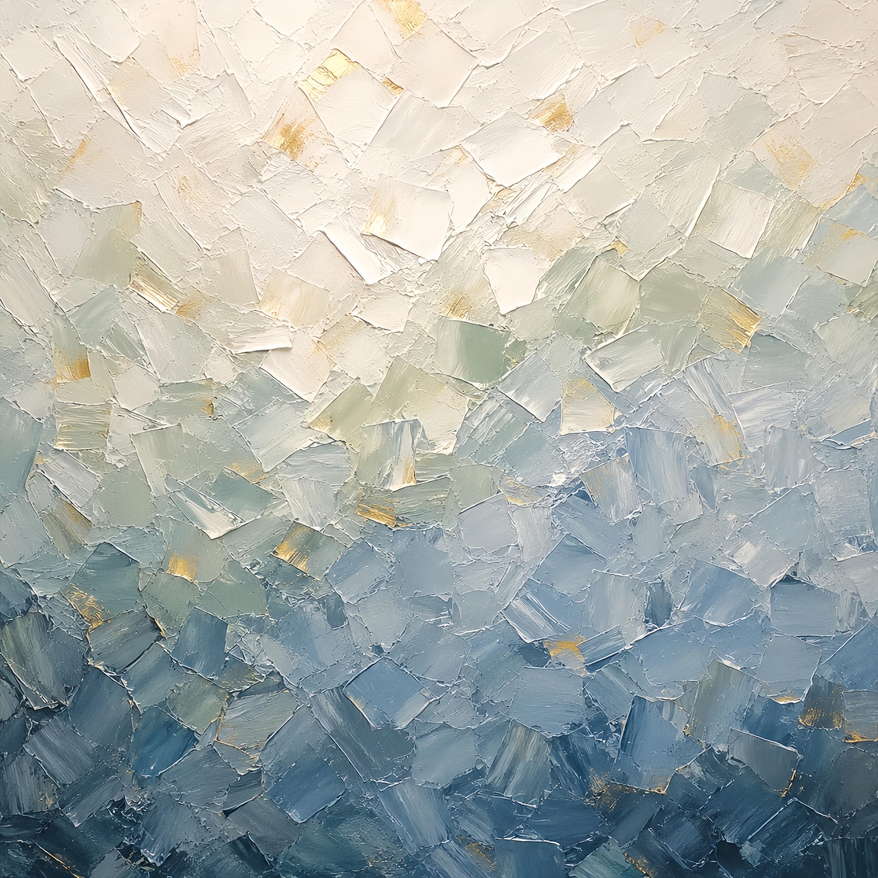 Large Blue Abstract Oil Painting | Heavy Impasto Textured Canvas Art ...
