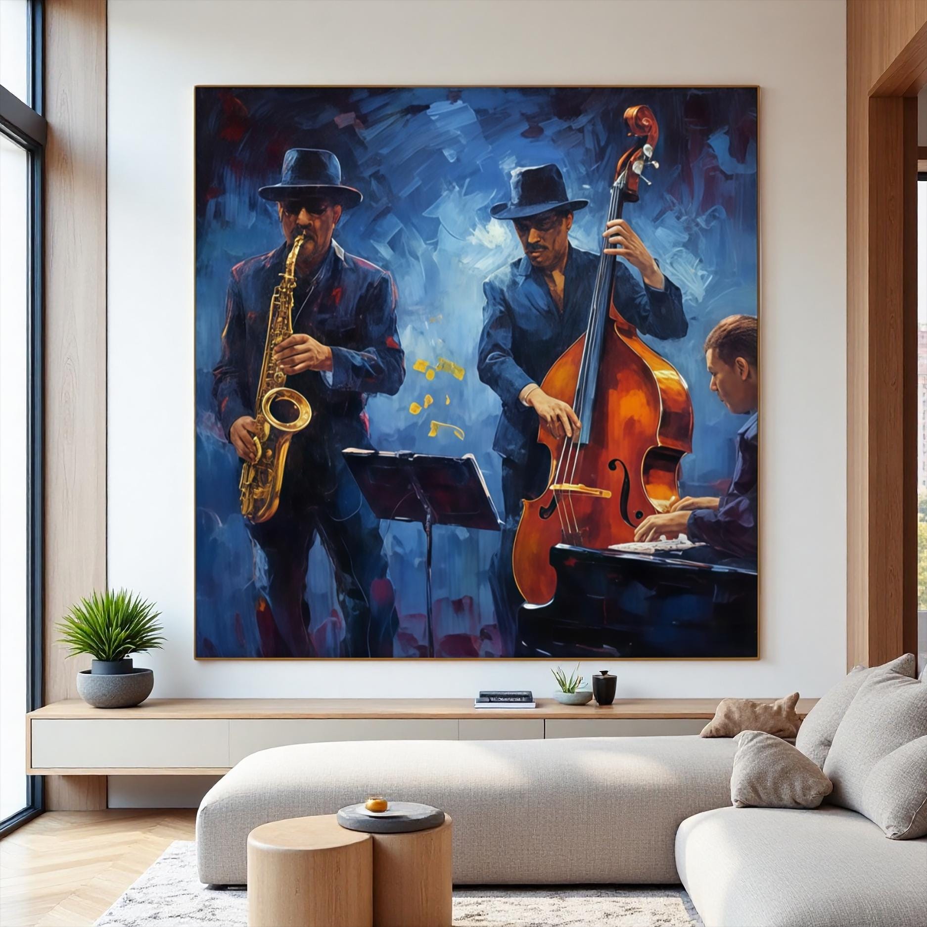 Vibrant Jazz Band Abstract Painting | Original Acrylic Canvas Art