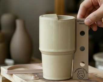 Stanley/Yeti Style Travel Tumbler Mug Making 'GP006 KIT' Profiling Rib & Cutter Set For Creating To Go Cups In Pottery Ceramicist Studio