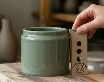 Tapered Inset Shoulder 'GP053 RIB' Storage Jar Vessel Container Style Wheel Throwing Pottery Template Tool For Artisan Potters & Ceramicists
