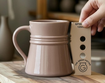 Ribbed Tapered Incline/Decline 'GP064 RIB' Modern Farmhouse Style Jug Pottery Throwing Wheel Template for Artisan Potters & Hobbyists