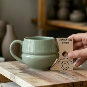 Bulbous S-Curve 'GP052 RIB' Ovoid Tankard/Stein/Mug/Pitcher Vessel Templating Shaper Profile Tool For Beginner And Advanced Pottery Studios