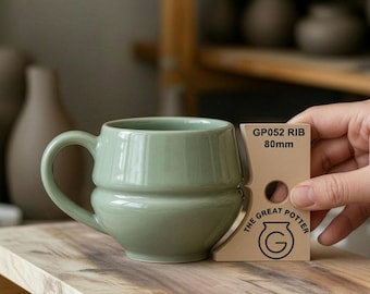 Bulbous S-Curve 'GP052 RIB' Ovoid Tankard/Stein/Mug/Pitcher Vessel Templating Shaper Profile Tool For Beginner And Advanced Pottery Studios