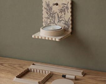 Tealight Holder DIY Clay Slab Building 'GP008 KIT' Wall Sconce Cutter & Former Pottery Wall Art Making Template Set For Clay Hobbyist Gift