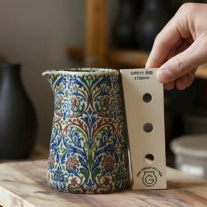 Mall för lerformningsmönster 'GP011 RIB', Keramiktillbehör Finishing Rib, Hjul Handkastverktyg för keramikhantverkare