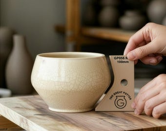 Ovoid Curved Bulbous 'GP056 RIB' Planter/Mug/Bowl/Vase Classic Traditional Style Wheel Throwing Template For Artisan Potters & Ceramicists