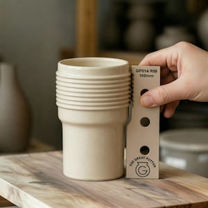 Herramienta para dar forma a cerámica acanalada 'GP014 RIB', plantilla de producción de estilo moderno para torneado de cerámica, para estudio de cerámica artesanal.