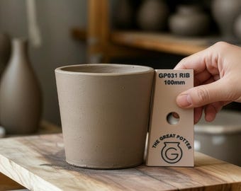 Tapered Incline 'GP031 RIB' Straight Walled Ceramic Soy Candle Makers Essential Shaper Tool For Pottery Hand Throwing Ceramicist Studio