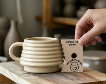 Chubby Bubble 'GP033 RIB' Minimalist Modern Espresso/Planter Stackable Pottery Concentric Shaping Tooling For Independent Ceramic Studio