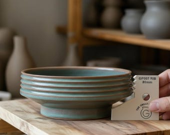 Ceramic Textured Bowl 'GP007 RIB' Decorative Mid Century Modern Ripple Clay Pottery Throwing Guide Tool For Artisan Potter Studios
