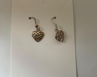 Orecchini A Nodo Celtico In Argento Sterling – Forma Di Cuore, 32x14 Mm, Gioielli Simbolici Per Donna