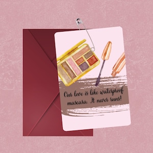 ウォータープルーフマスカラ ラブメッセージ グリーティングカード ベッドルームデザイン MUA 印刷可能 記念品 美容記念日 女の子 郵送可能ギフト
