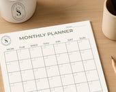 Sage‑Green Monthly Planner: Minimalist A4 Calendar Template (Printable PDF)