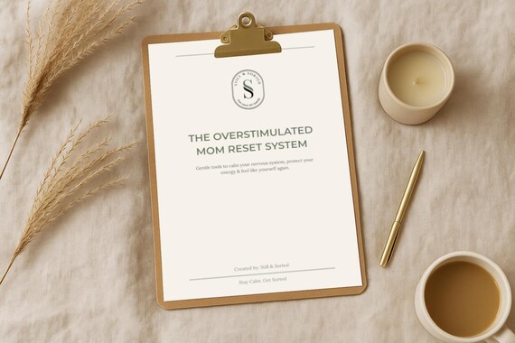Overstimulated Mom Reset: Mental Health & Calm Toolkit to Reduce Overwhelm (Printable PDF)
