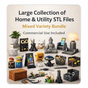 ホームデコレーションとユーティリティのSTLファイルの大規模なコレクション - さまざまな3Dプリントバンドル（商用利用）