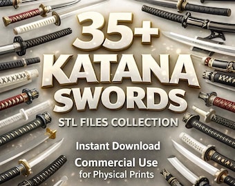 Katana STL Files Bundle | 3D Print Sword Models | Cosplay Prop | Commercial Use