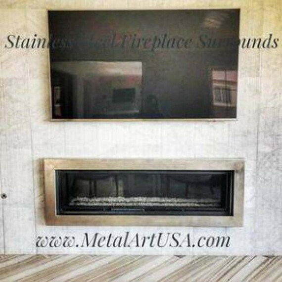 Stainless Steel Fireplace Surrounds Modern Home Etsy