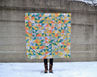 Custom Quilt - Urban Garden / Custom Handmade Quilt / Handmade Blanket / Handmade Quilt / Colorful Handmade Quilt / Colorful Quilt