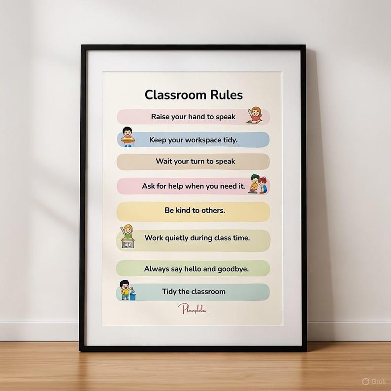 Printable Class Rules Poster, Behavior Expectations Chart, Editable ...