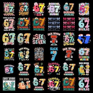 67 School Nurse PNG Bundle, Sick Seven Nurse Designs, Funny School Nurse Quotes, Nurse Humor PNG, Back to School Shirt Sublimation