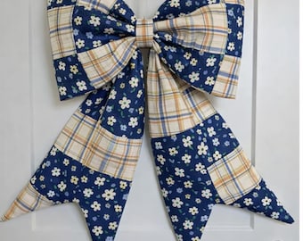 Giant Quilted Bow Sewing Pattern PDF, Oversized Door Bow Template, DIY Front Door Decor, Christmas Holiday Fabric Bow