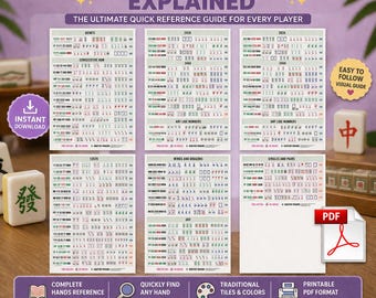 2026 Mahjong Visual Master Guide | Large Print NMJL Cheat Sheet | Beginner Strategy & Hand Tracker PDF