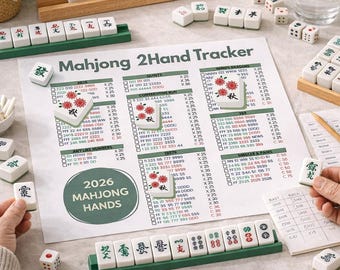 Tarjeta de puntuación imprimible para el seguimiento de manos de Mahjong 2026