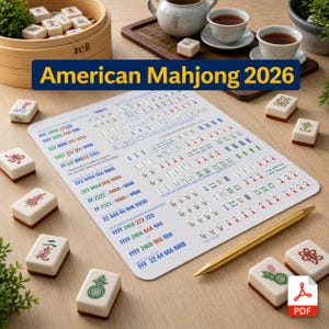 Mahjong 2026 Printable Cheat Sheet, NMJL Card 2026 Hands Guide, Beginner-Friendly Mahjong Help, American Mahjong Reference, Mahjong Lovers