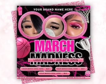 March lash Special Flyer, Lucky Charm lashes Flyer, lash pricelist, lash Tech, lash Special Deals, lash Sale, lash Esthetician, Canva