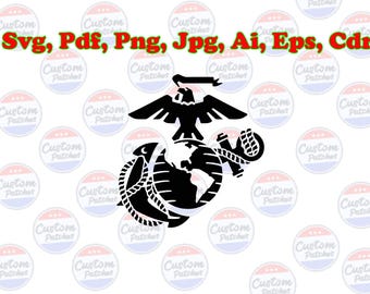 Diseño del Cuerpo de Marines de EE. UU.: Águila, globo terráqueo y ancla / Descarga digital (SVG, PNG, PDF)