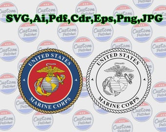 Cuerpo de Marines de EE. UU. - Logotipo de veterano SVG - Ejército - Marina - Cuerda militar - Archivos SVG, PNG, CDR, PDF, AI, EPS para bordado y vectores - Descarga digital