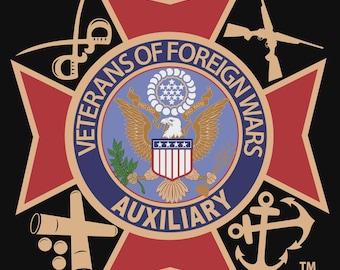 Patriotic VFW Auxiliary SVG | Military Support | Veterans of Foreign Wars Cut File for Cricut & Silhouette | Digital Files
