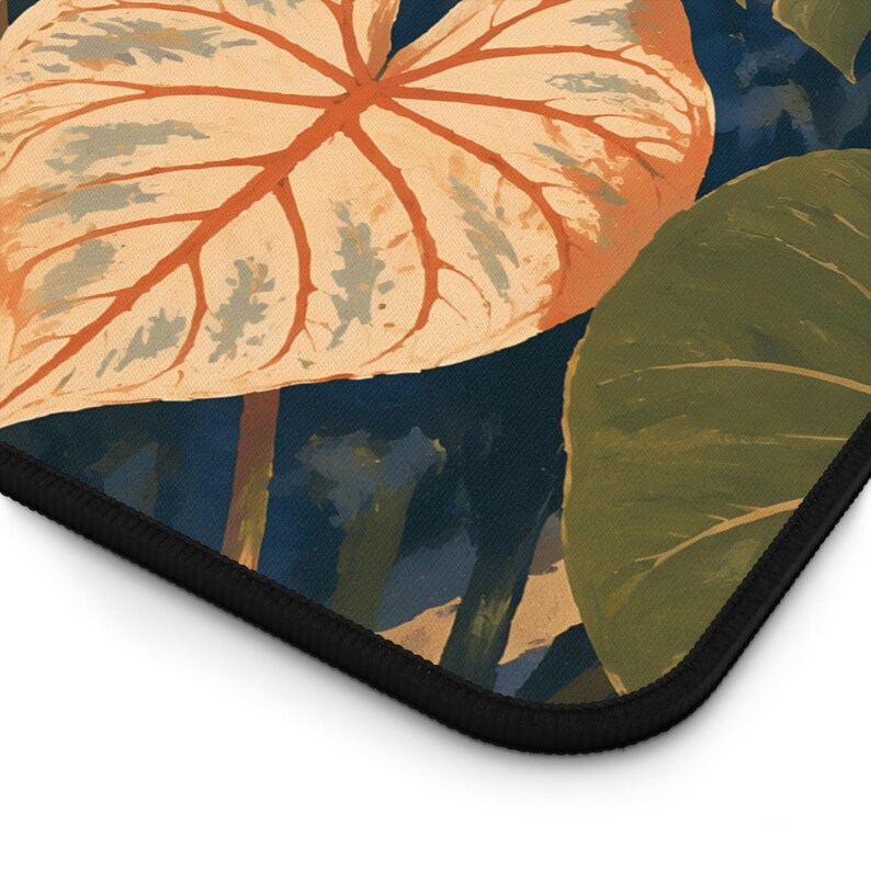 Alfombrilla de escritorio con hojas de monstera tropical / Alfombrilla de ratón con ilustración botánica de plantas imagen 3