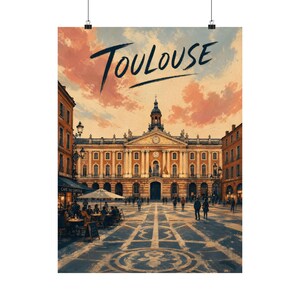 Toulouse Travel Poster, Place du Capitole French City Wall Art image 2
