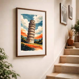 Leaning Tower of Pisa Poster | Printable Wall Art | Italy Travel Print | Watercolor Landscape | Downloadable Prints - Image 6
