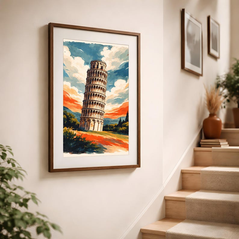 Leaning Tower of Pisa Poster | Printable Wall Art | Italy Travel Print | Watercolor Landscape | Downloadable Prints - Image 6
