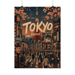 Tokyo Travel Poster, Retro Japan City Wall Art image 4