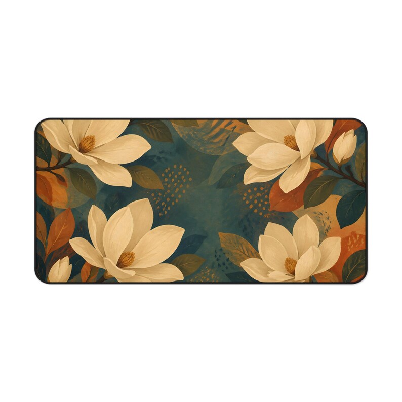 Alfombrilla de escritorio Magnolia, decoración floral botánica para oficina, accesorios para espacio de trabajo de estilo Dark Academia. imagen 8