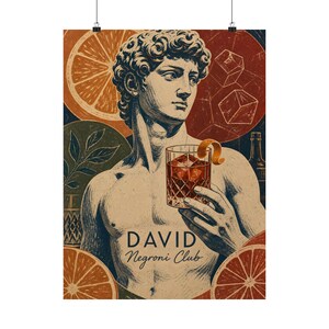 Póster de David Negroni, arte vintage para bares de cócteles, decoración de cocina italiana. imagen 2