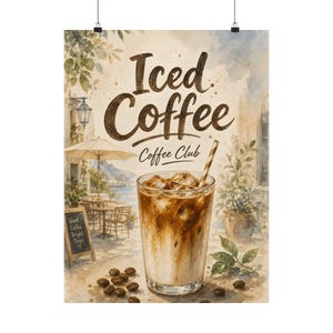 Wandbild mit Eiskaffee-Motiv, Kunstdruck für die Küchen- oder Caféecke, Café-Bar-Poster Bild 4