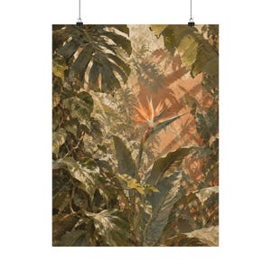 Bird of Paradise Wall Art, Vintage Tropical Jungle Poster image 2
