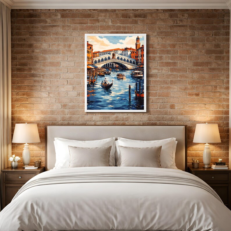 Venice Rialto Bridge Art | Printable Wall Art | Italian Travel Poster | Watercolor Cityscape | Mediterranean Decor - Image 4