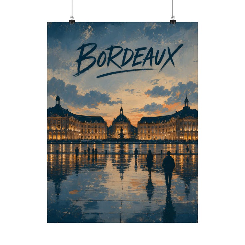 Bordeaux Travel Poster, Place de la Bourse French City Wall Art image 2