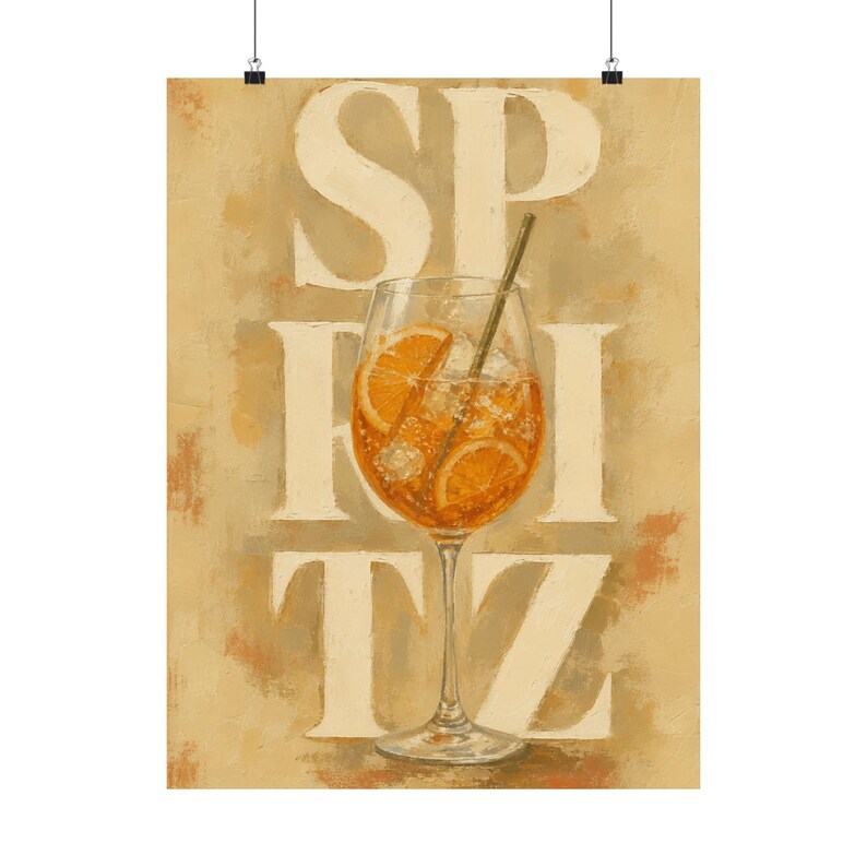 Aperol Spritz Wandbild, Dekoration für die italienische Cocktailküche, Vintage-Barposter Bild 2