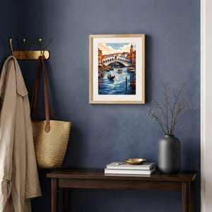 Venice Rialto Bridge Art | Printable Wall Art | Italian Travel Poster | Watercolor Cityscape | Mediterranean Decor - Image 2