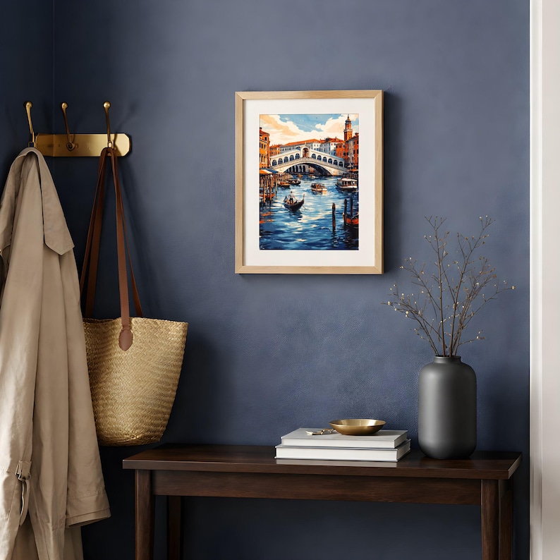 Venice Rialto Bridge Art | Printable Wall Art | Italian Travel Poster | Watercolor Cityscape | Mediterranean Decor - Image 2